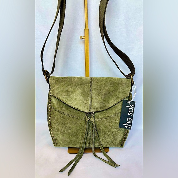 The Sak Handbags - New With Tags The Sak Silverlake Crossbody In Moss Suede Green Color